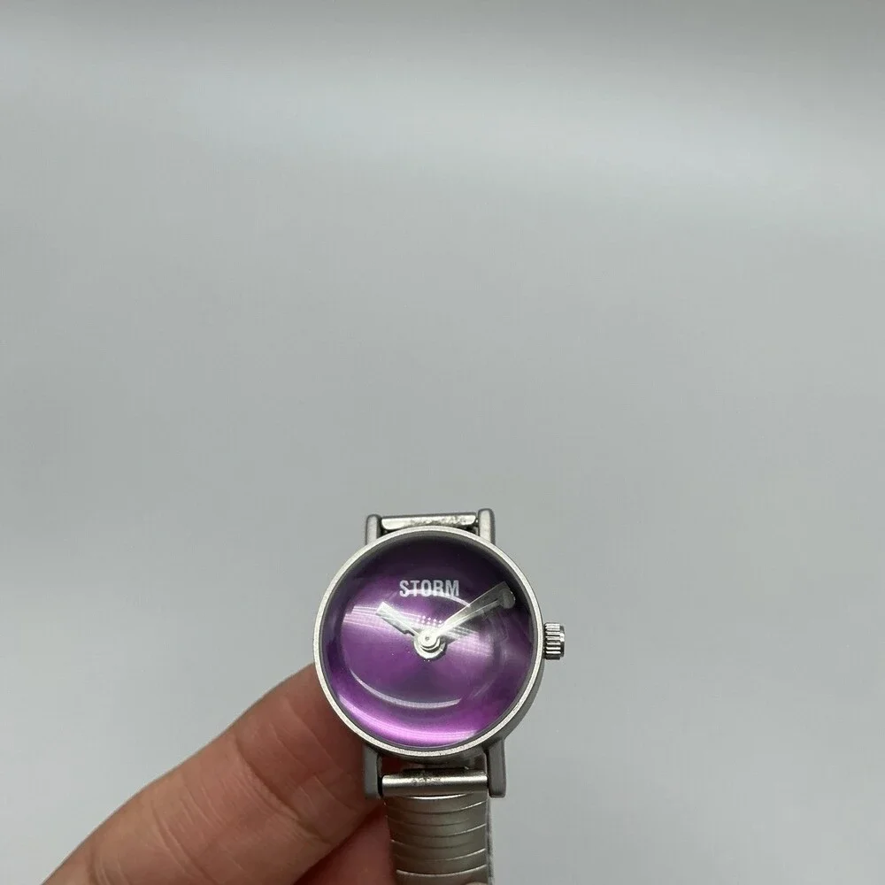 Storm Mini Bubble Womens Watch 22mm Purple Dial Expansion Bracelet New Battery